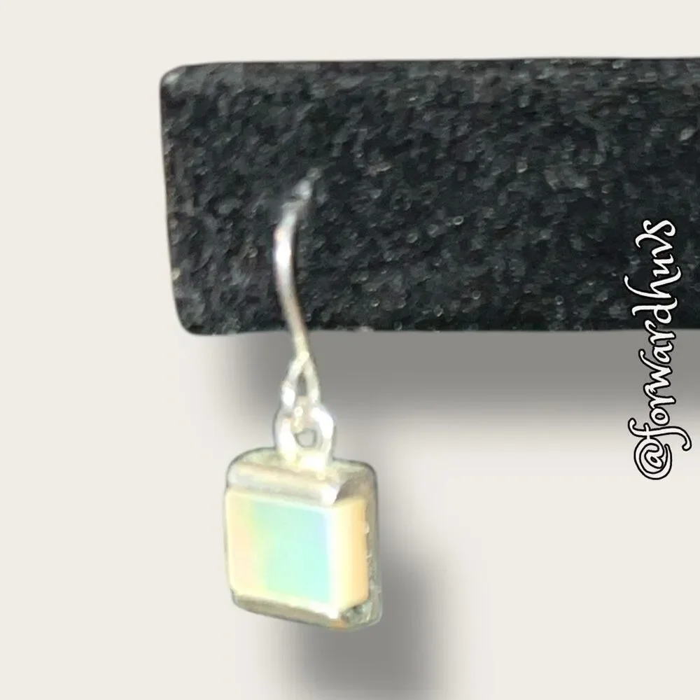 Mother-of-Pearl Silver-Tone Dangle Earrings